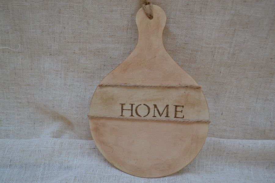 Colgador Decorativo "Home" de Madera Fina con Cuerda | Kimori Arts