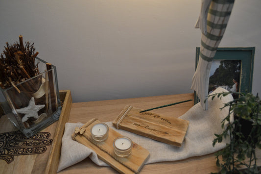 # Pack Porta Incienso y Porta Velas de Madera | Decoración Artesanal | Kimori Arts
