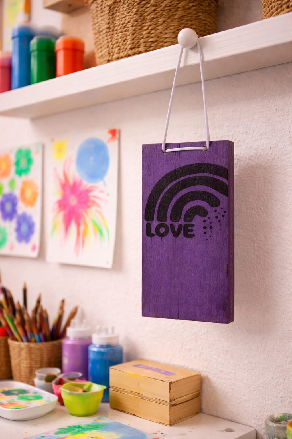 Pieza Decorativa Infantil de Madera Love | Un Toque de Dulzura para su Habitación