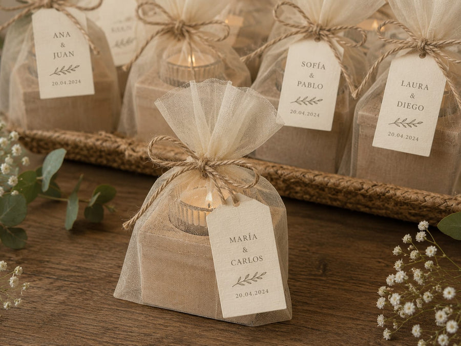 # Velas Cuadradas Personalizadas para Bautizos y Bodas | Regalos para Invitados | Kimori Arts