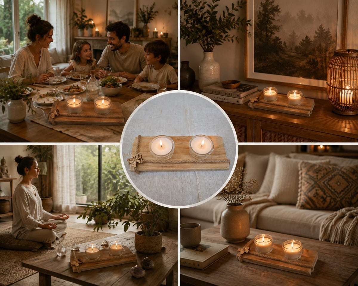 ¿Por qué elegir nuestro portavelas de dos velas de Kimori Arts para compartir momentos en familia?