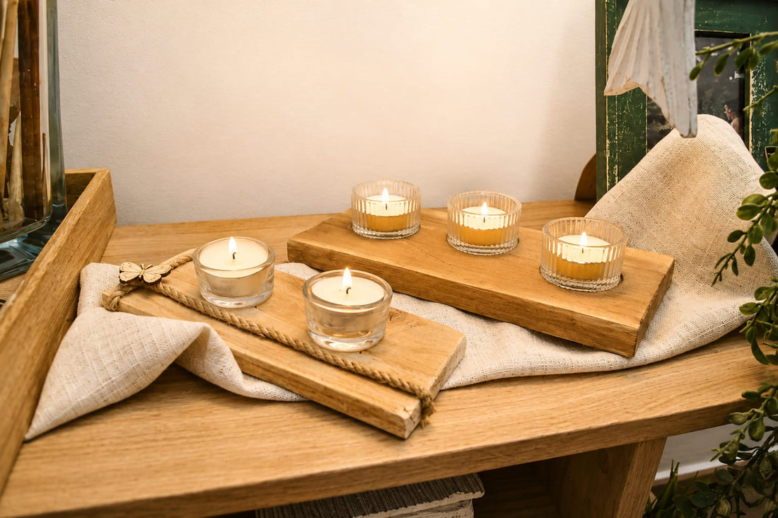Pack de Portavelas de 3 y 2 Velas | Decoración Artesanal