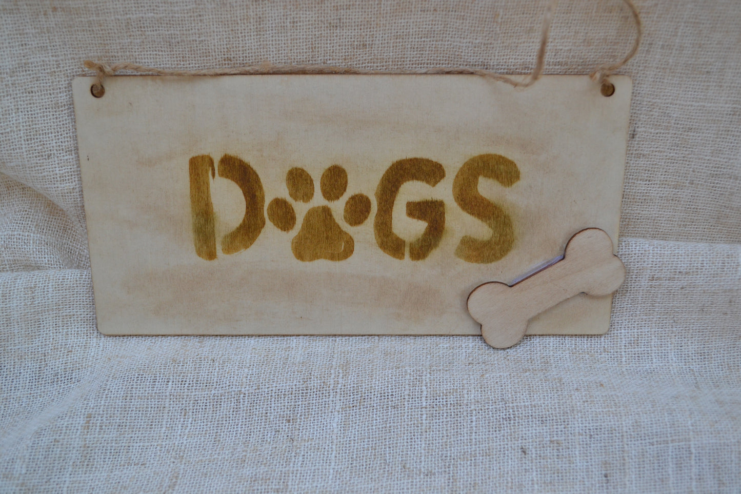 Placa Decorativa de Madera "DOGS"