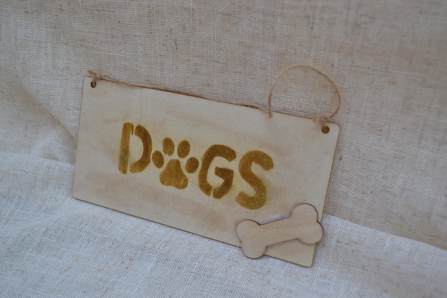 Placa Decorativa de Madera "DOGS"