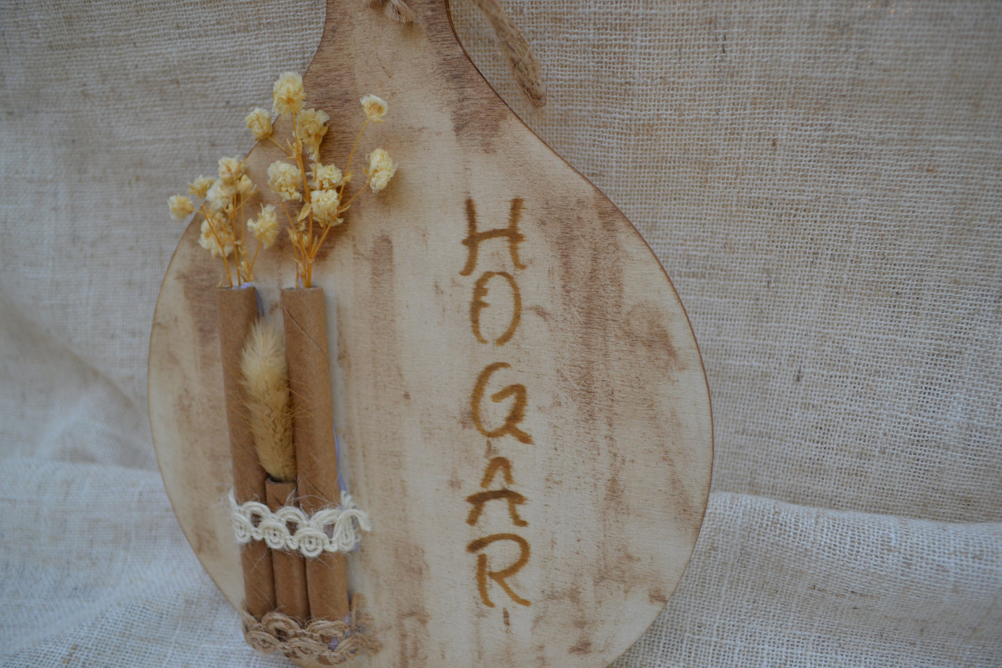 Placa Redonda de Madera para Pared "Hogar"