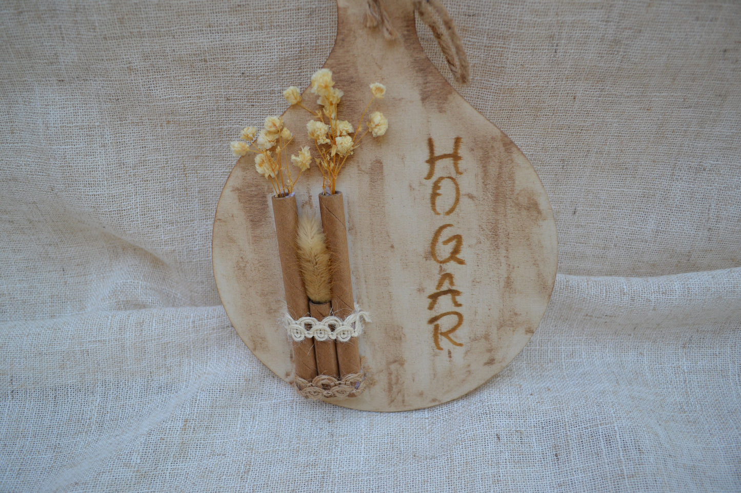 Placa Redonda de Madera para Pared "Hogar"