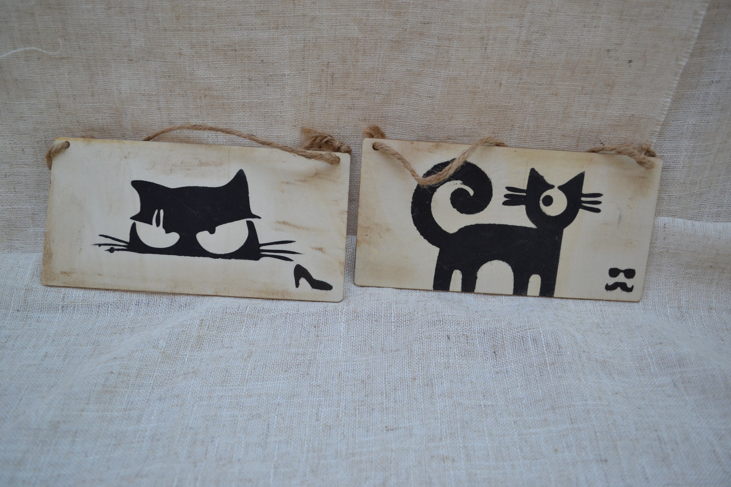 Set de 2 Carteles de Madera para Baño