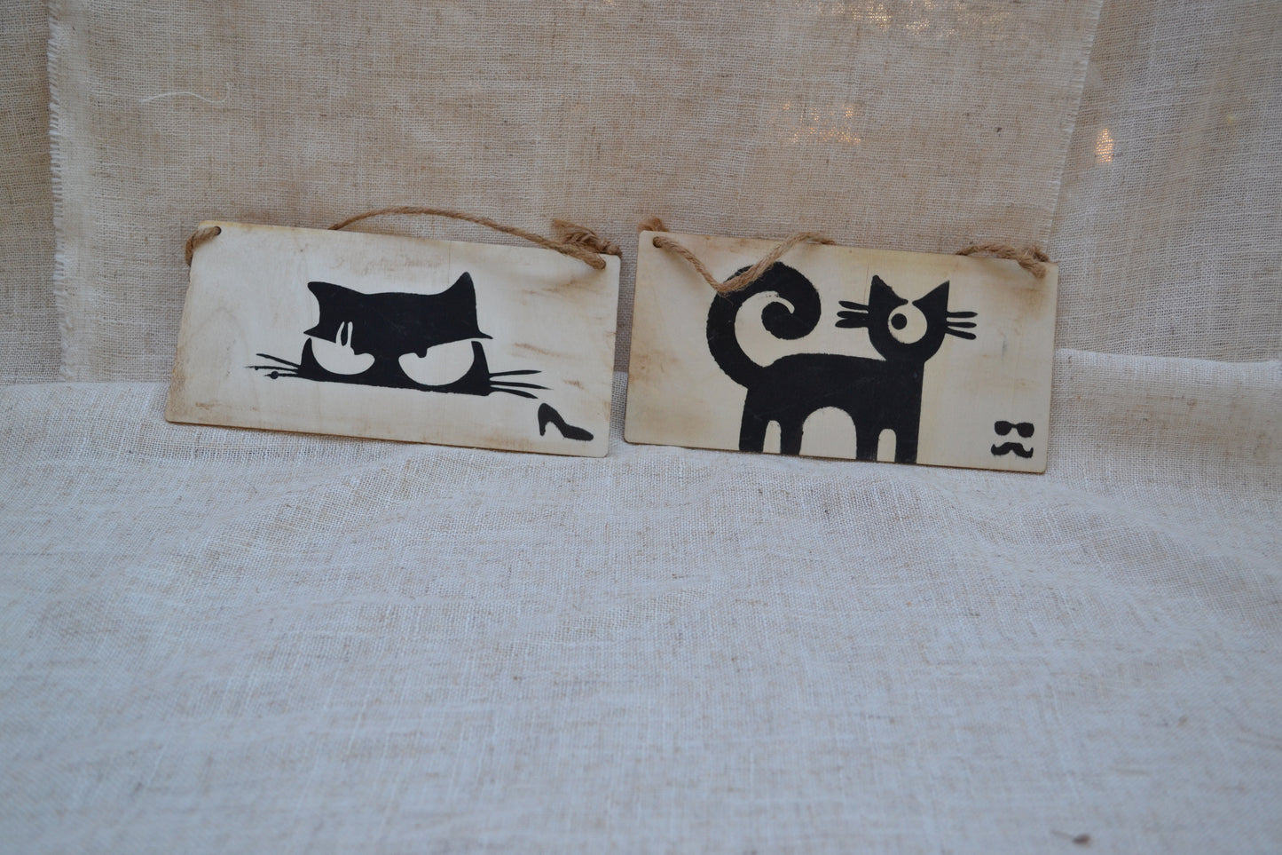 Set de 2 Carteles de Madera para Baño