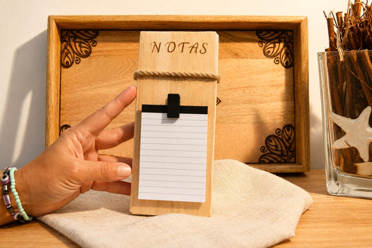 Bloc de Notas de Madera para Nevera